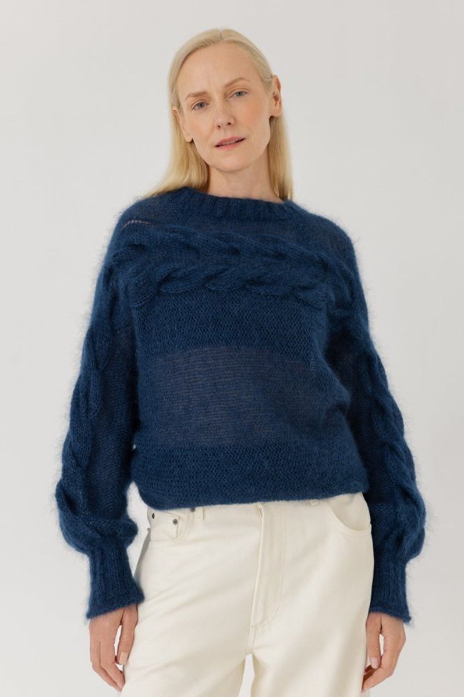 Jūra: Midnight Blue Silk & Mohair Sweater