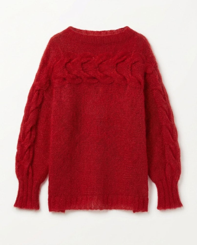 Jūra: Poppy Red Silk & Mohair Sweater