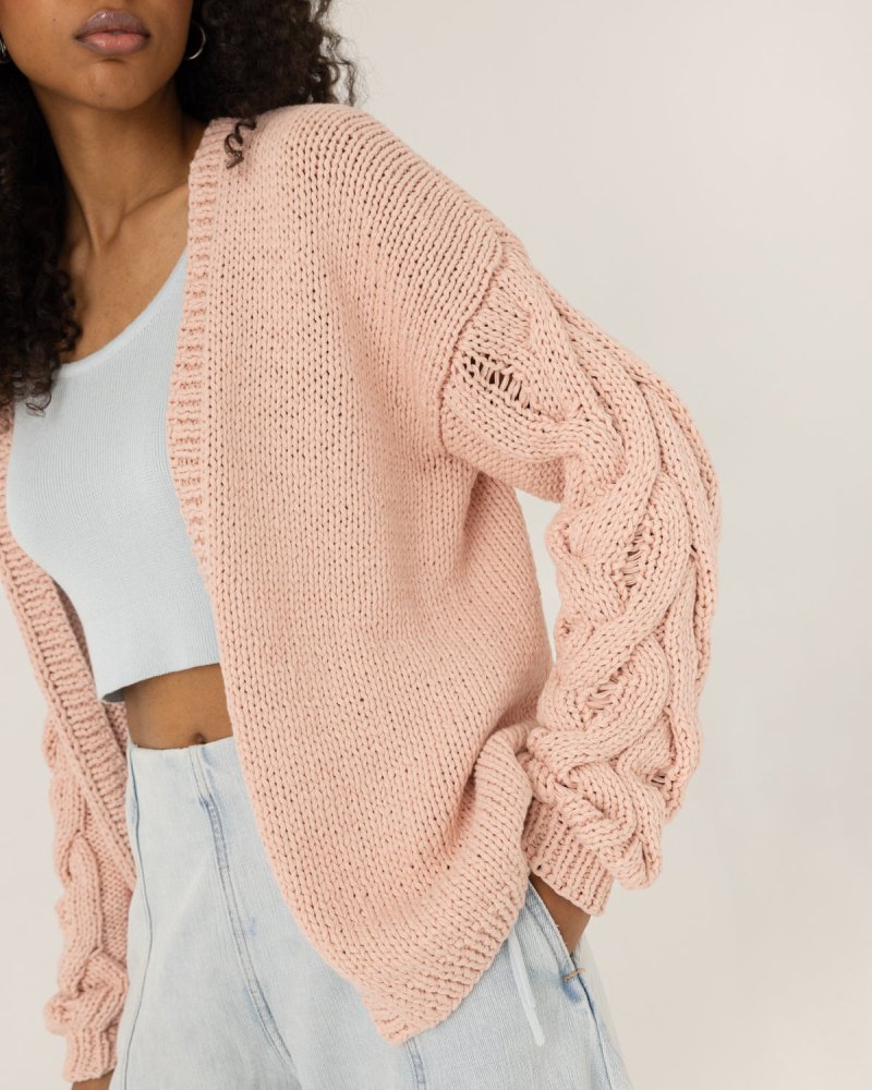 Kovas: Dusty Pink Cotton Cardigan