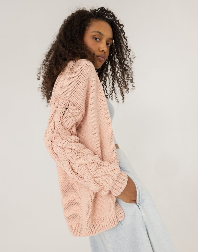 Kovas: Dusty Pink Cotton Cardigan