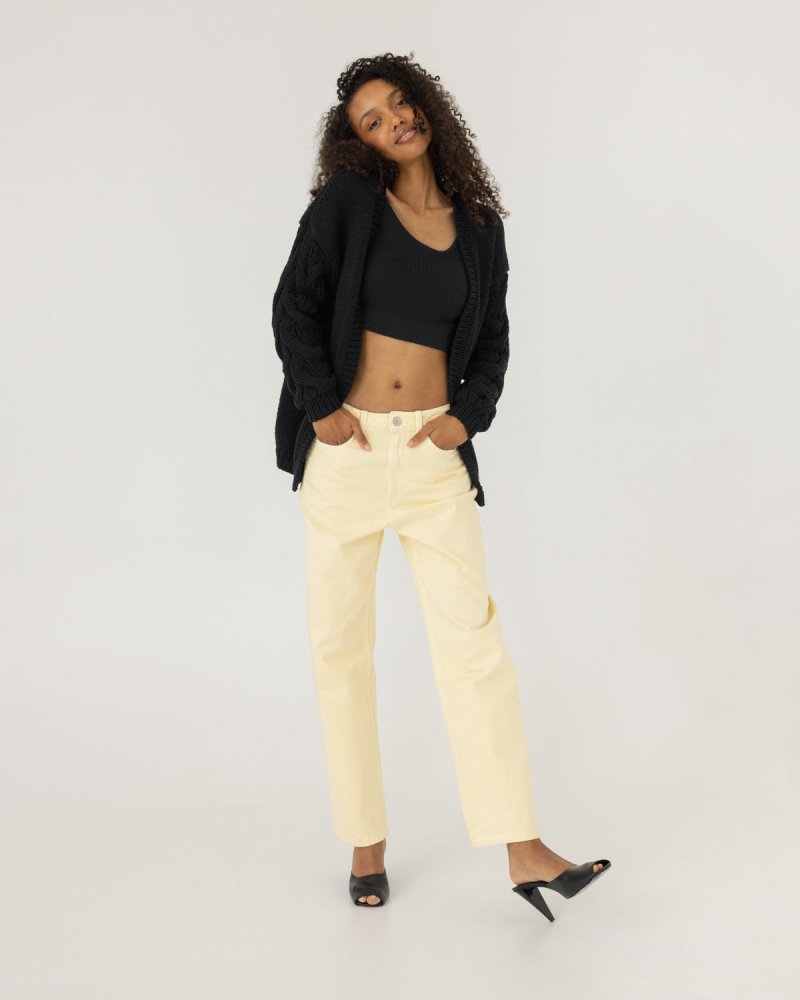 Kovas: Raven Black Cotton Cardigan