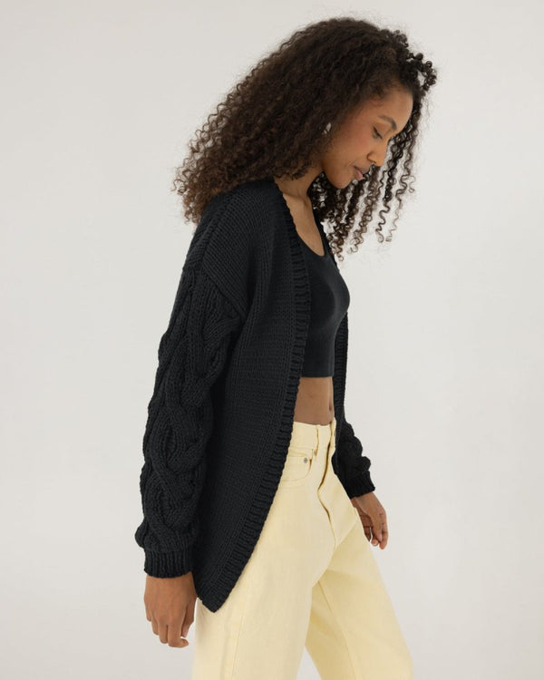 Kovas: Raven Black Cotton Cardigan