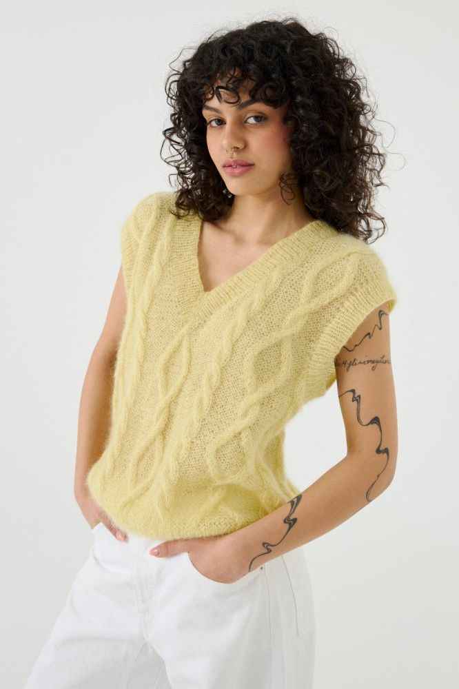 Laimė: Butter Yellow Silk & Mohair Vest