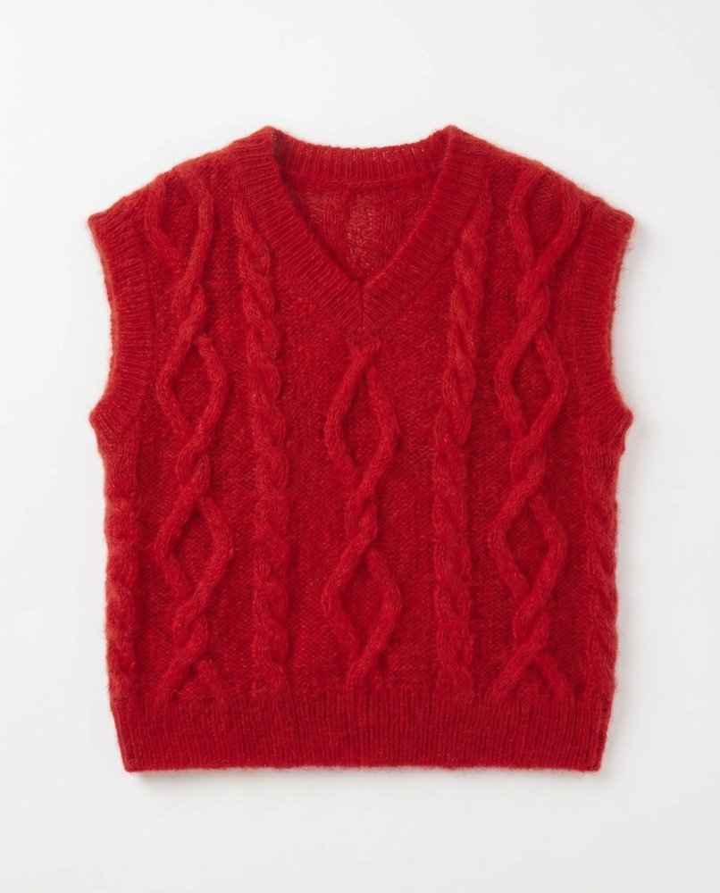 Laimė: Poppy Red Silk & Mohair Vest