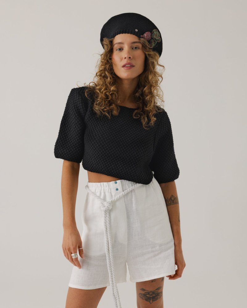 Lake Galvė: Handmade Black Top