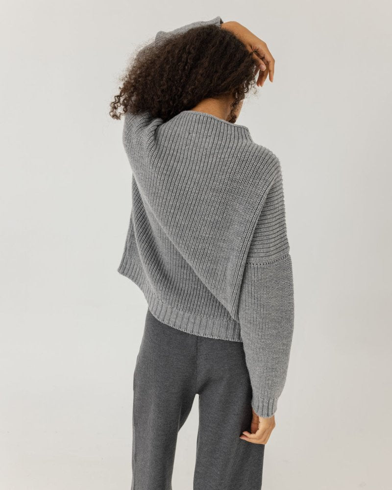 Laumės: Fog Grey Merino Wool Sweater