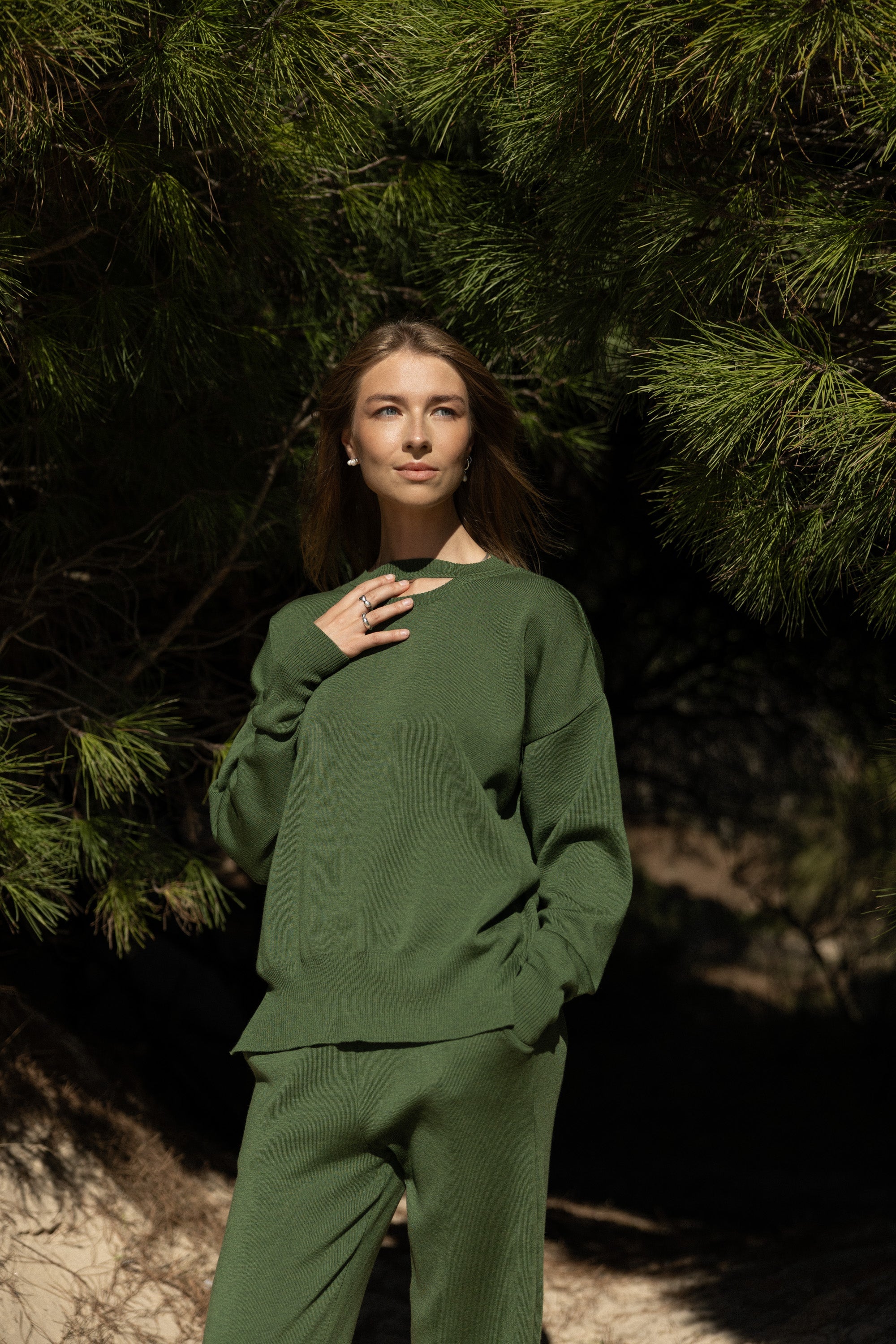 Ora 100% Merino Pants Olive Green