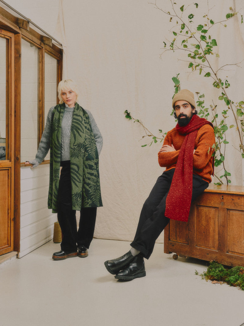 The Raith Fine Merino Wool Scarf - In Pine & Forest