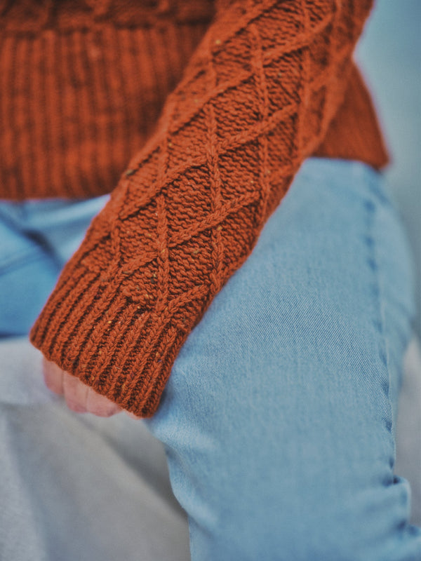 The Blisco Donegal Merino Wool Sweater in Copper