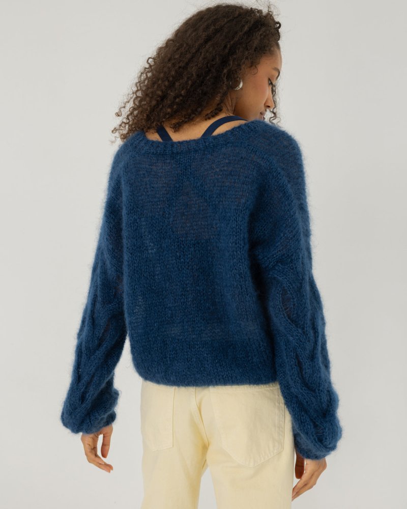 Pagunda: Midnight Blue Mohair & Silk Cardigan