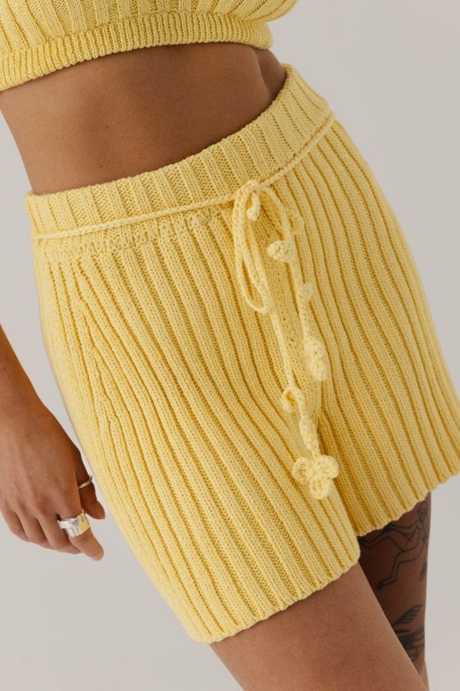 Pieva: Lemon Cotton Bralette & Shorts Set
