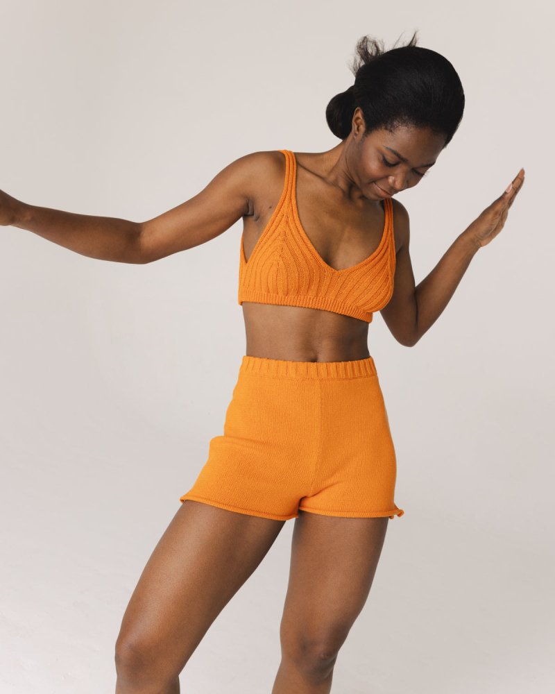 Pieva: Orange Cotton Bralette