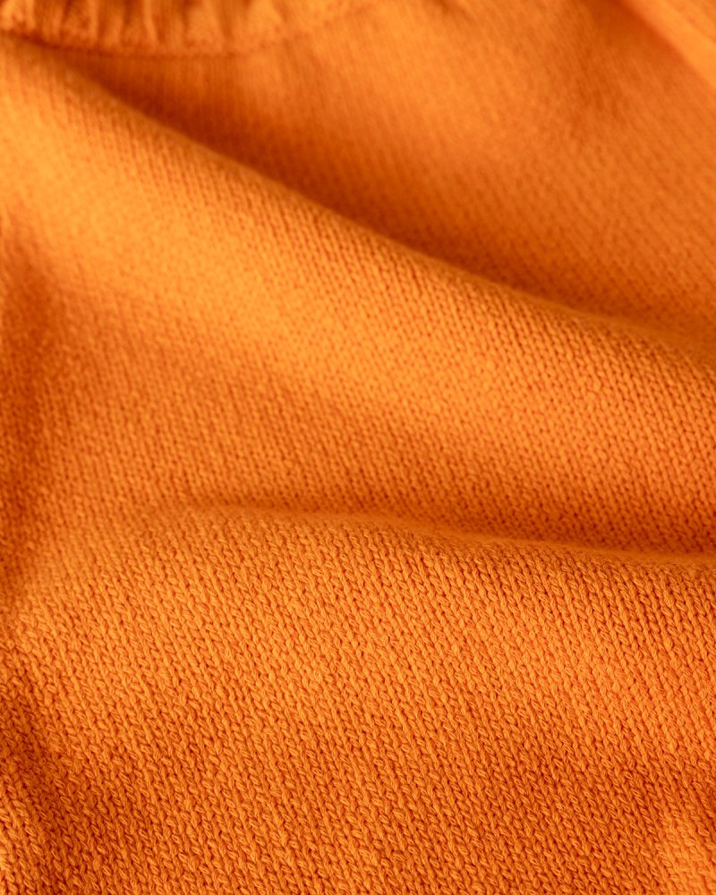 Pieva: Orange Cotton Bralette & Shorts Set