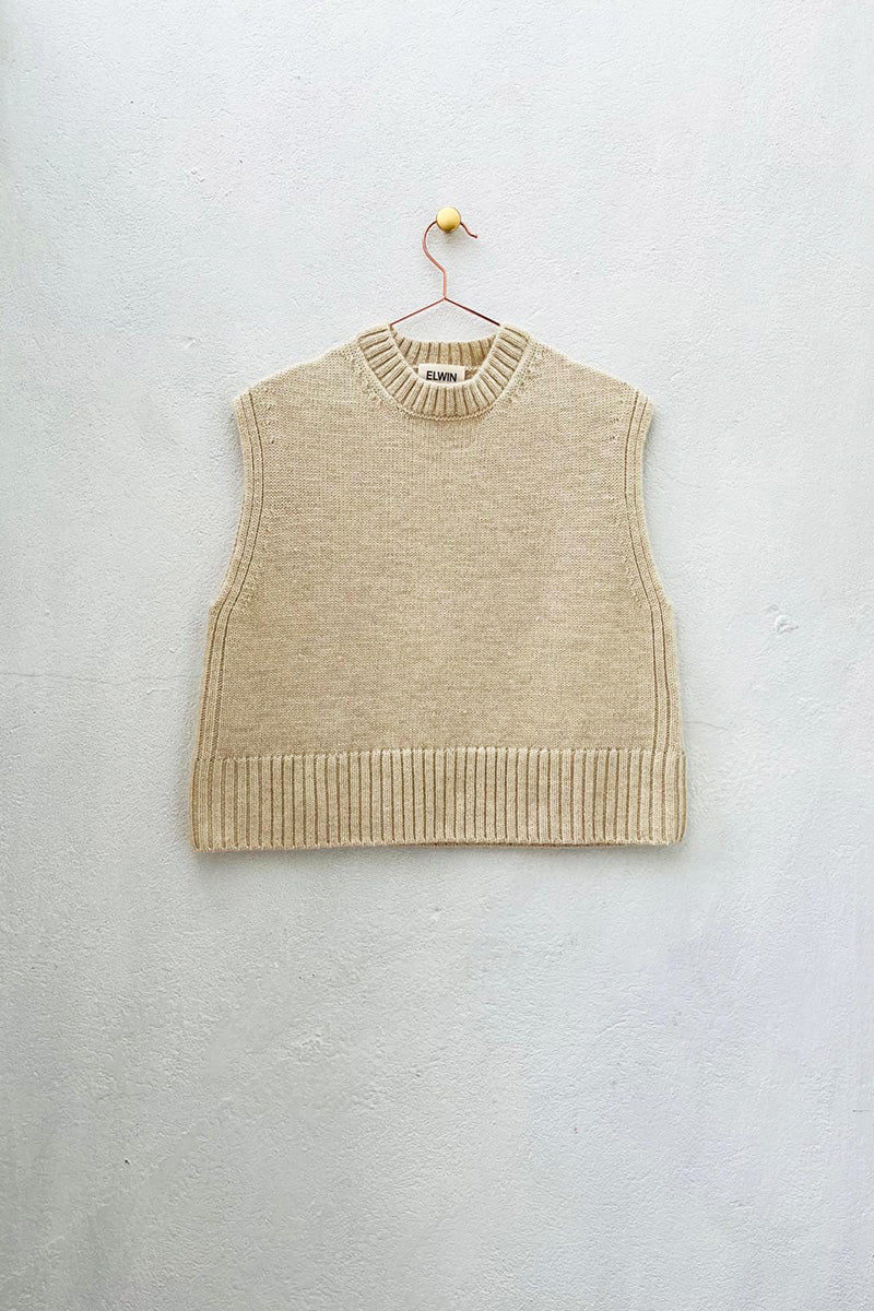 Raye Knitted Vest Ecru