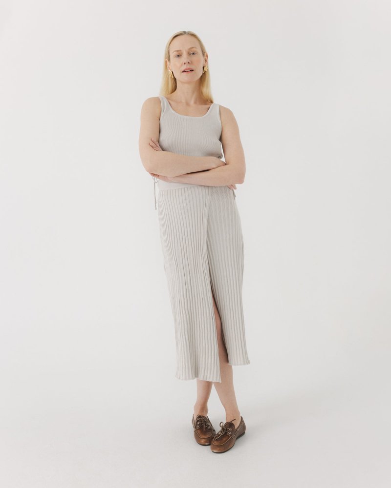 Šatrija: Silver Grey Cotton Wrap Skirt