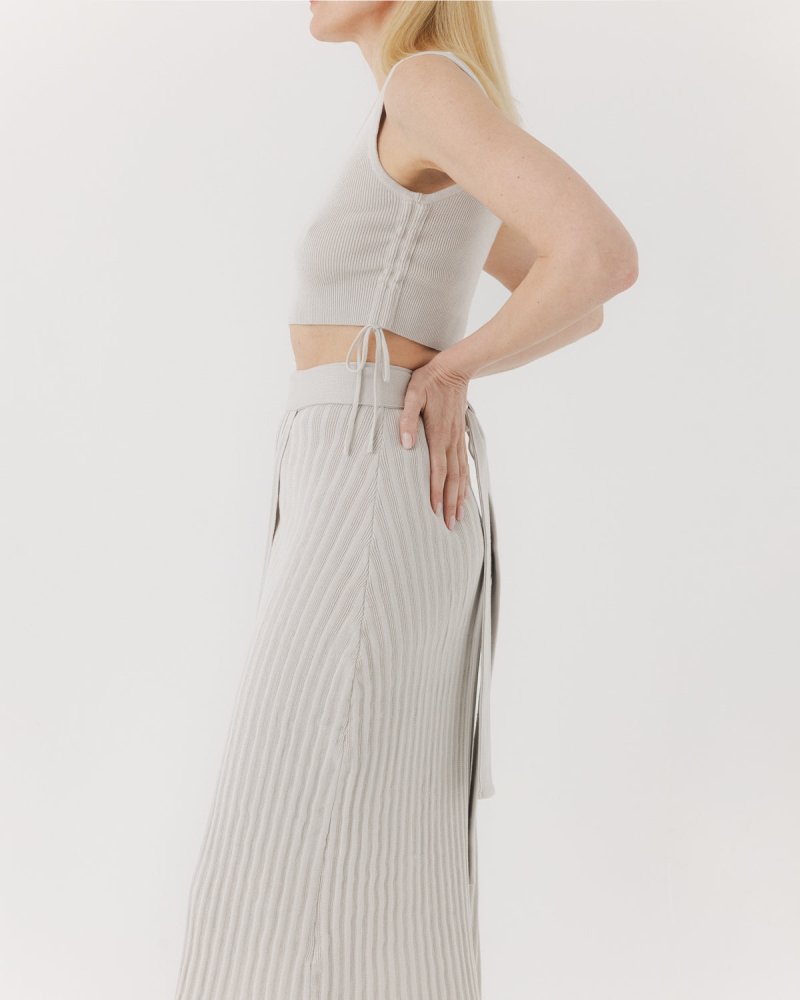 Šatrija: Silver Grey Cotton Wrap Skirt