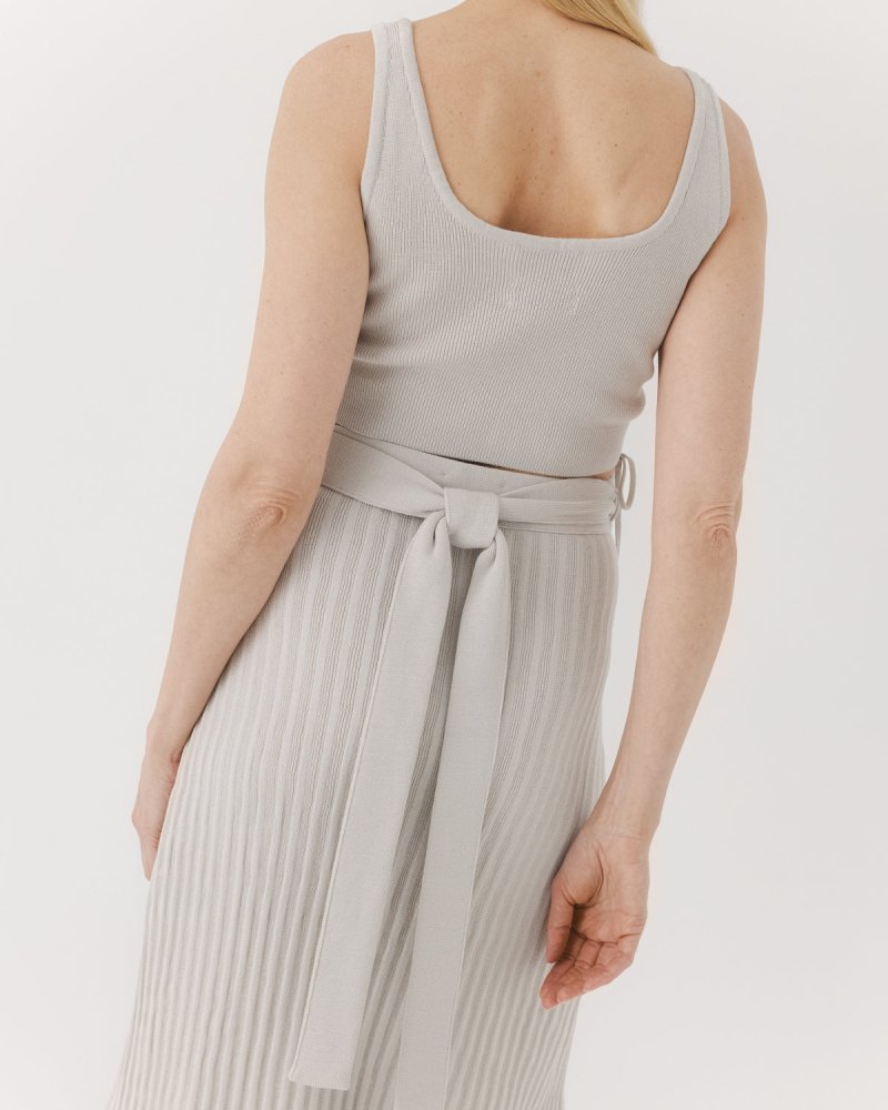 Šatrija: Silver Grey Cotton Wrap Skirt