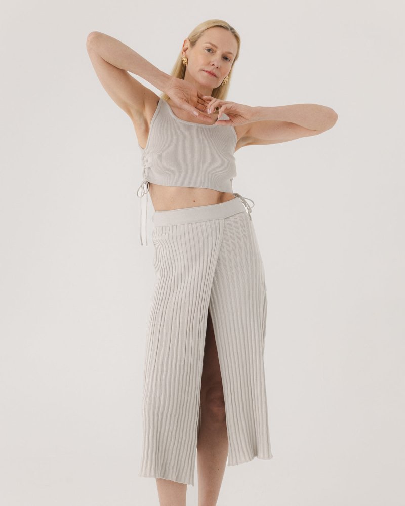 Šatrija: Silver Grey Cotton Wrap Skirt