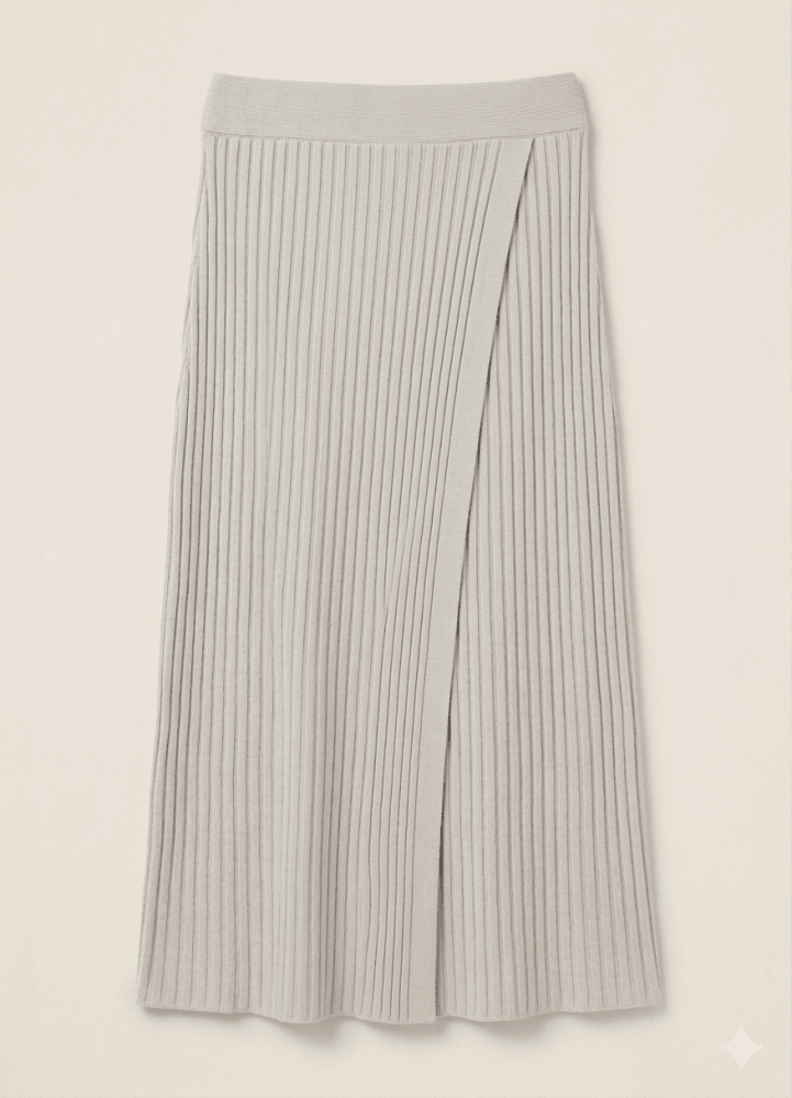 Šatrija: Silver Grey Cotton Wrap Skirt
