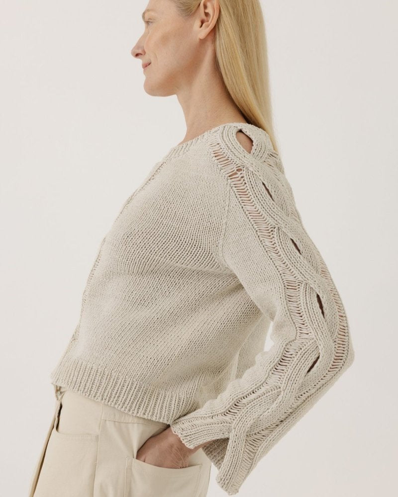 Sėja: Silver Grey Cotton Sweater