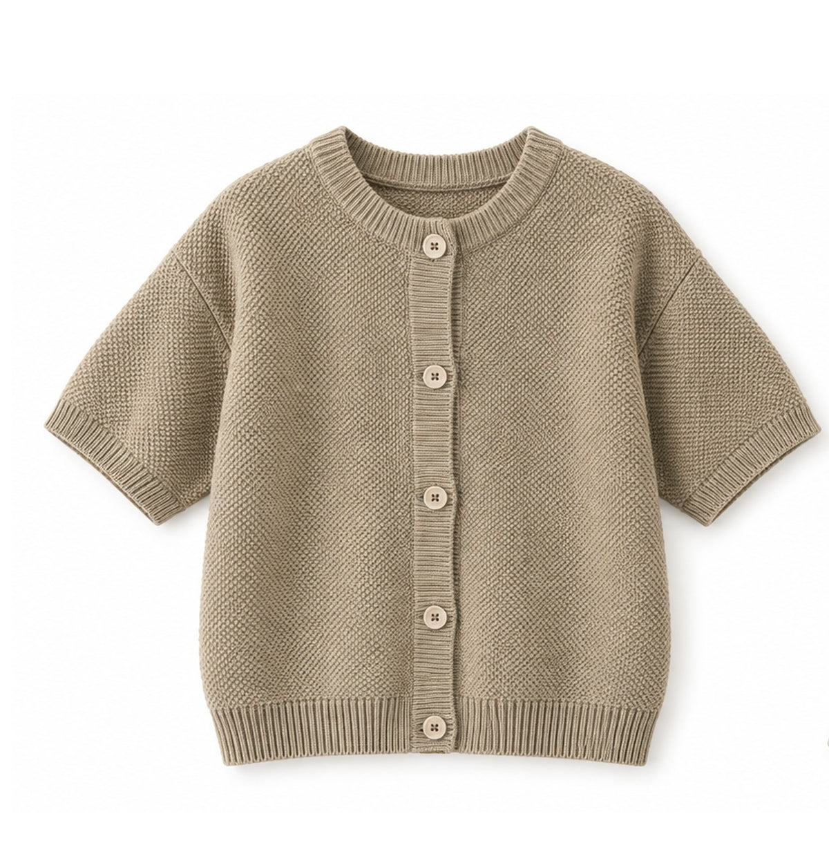 Short Sleeve Organic Cotton Cardigan Size XL