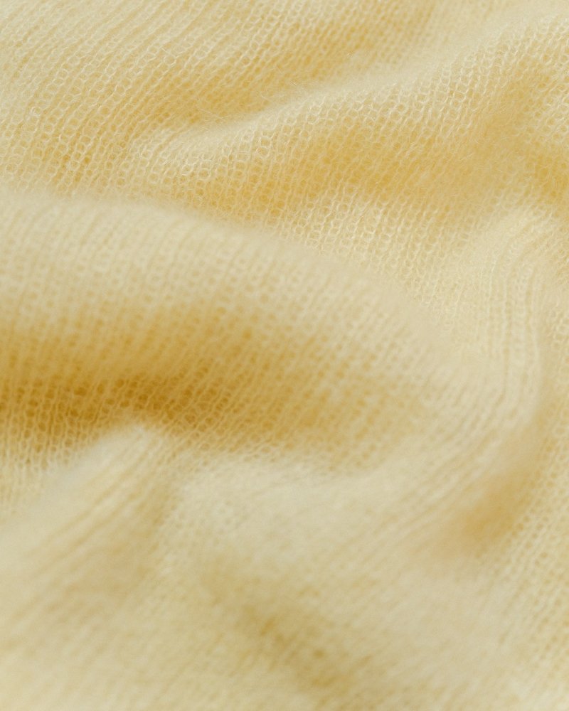 Skraistas: Butter Yellow Silk & Mohair Cropped Cardigan