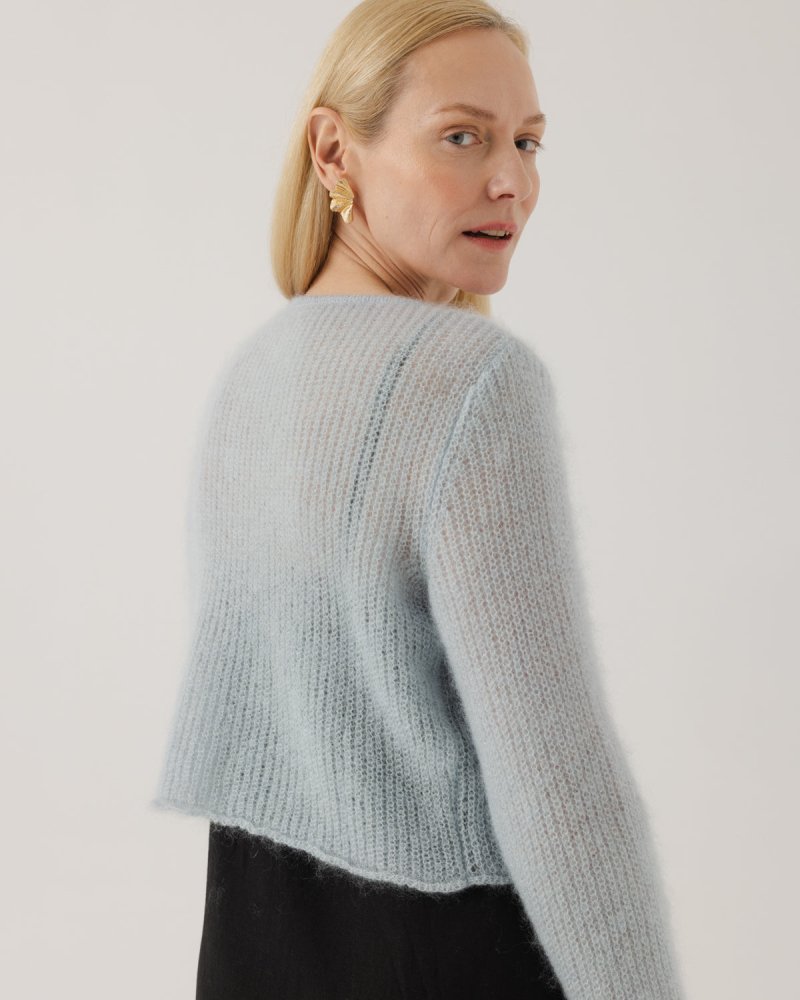 Skraistas: Dew Silk & Mohair Cropped Cardigan