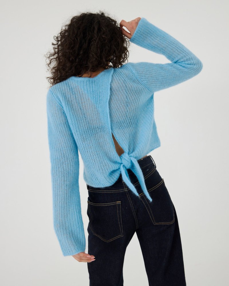 Skraistas: Sea Glass Silk & Mohair Cropped Cardigan