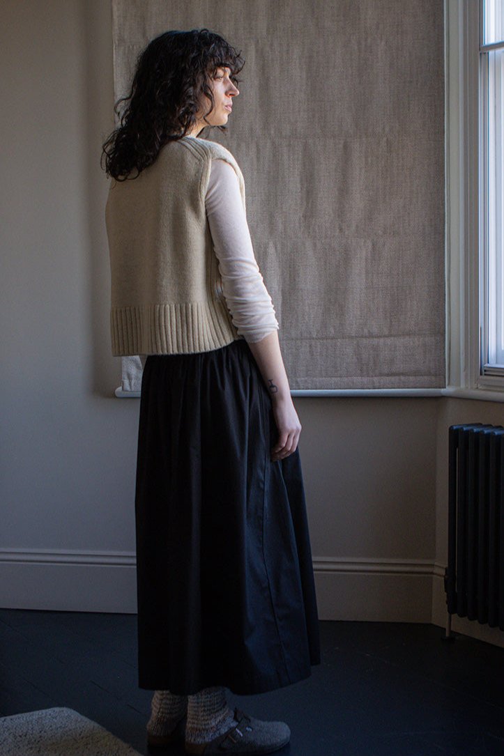 Tina Gathered Midi Skirt Black