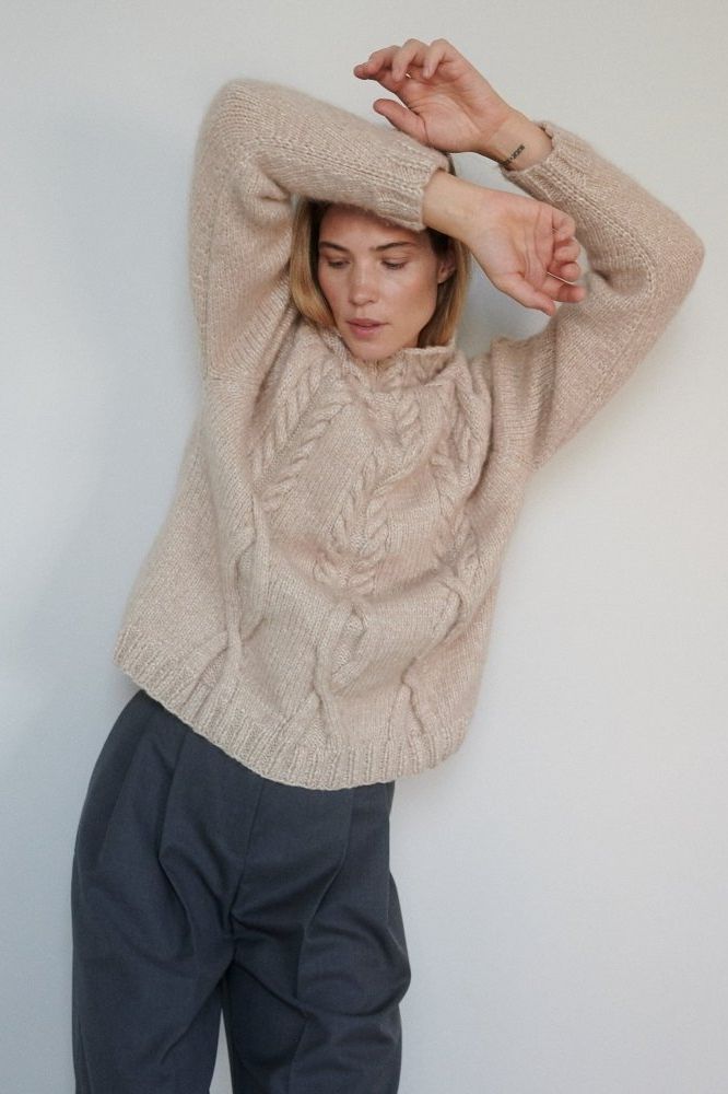 Ūla: Beige Merino Wool Sweater