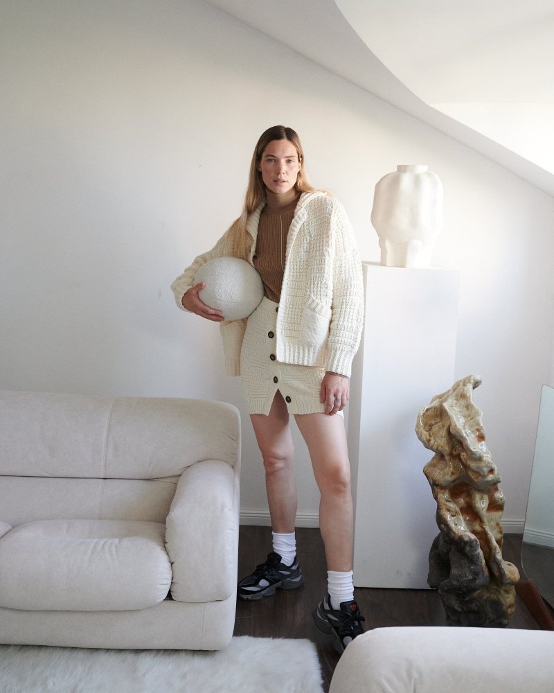 Ventė: Sea Salt Merino Mini Skirt
