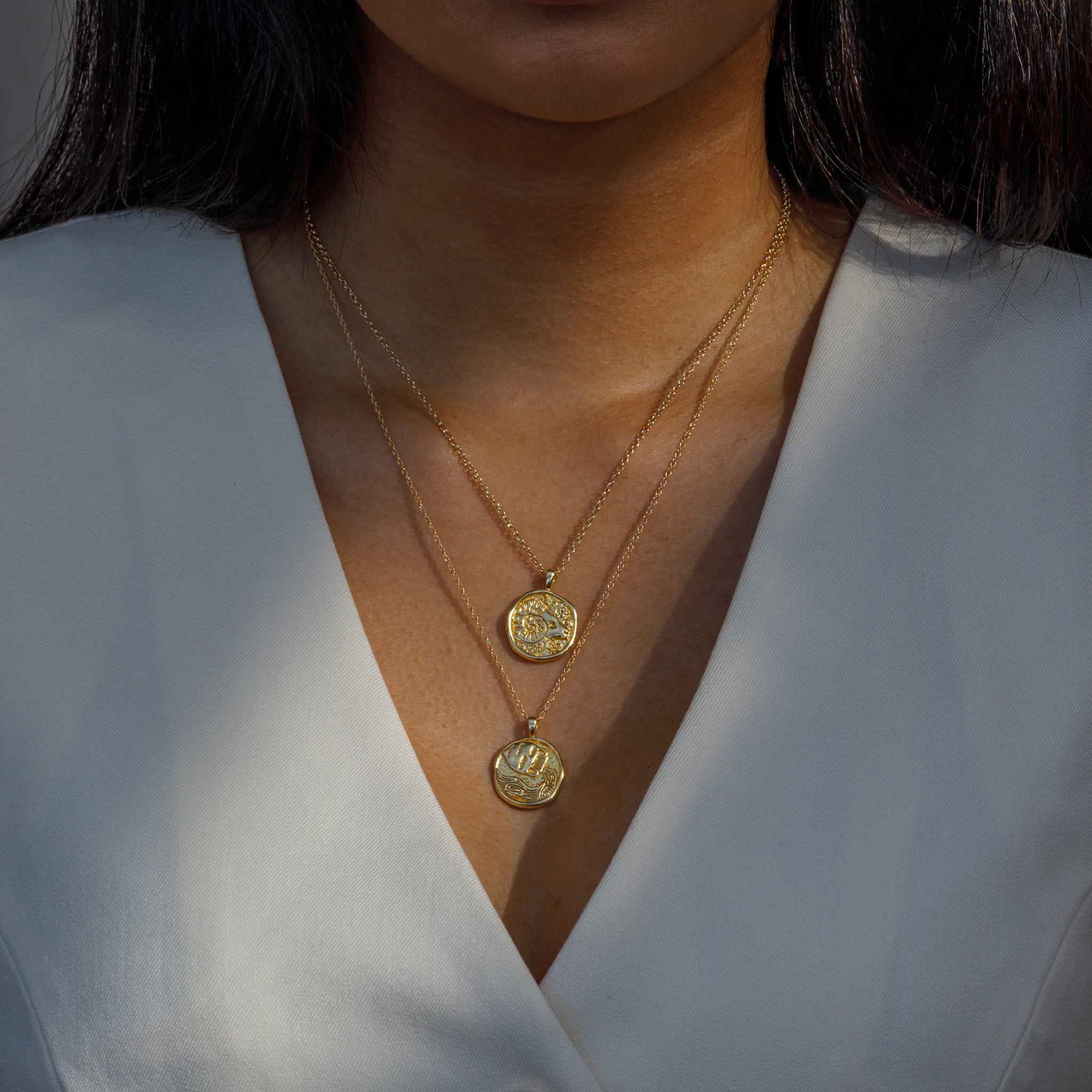 Aquarius Zodiac Coin Pendant Necklace