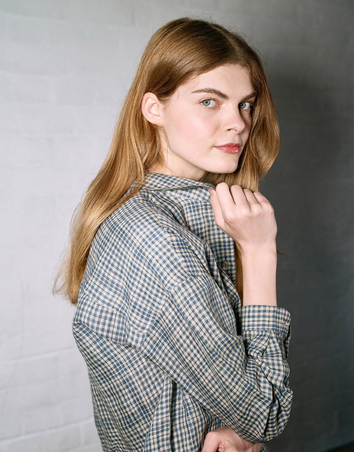 agnes shirt | coastal blue check
