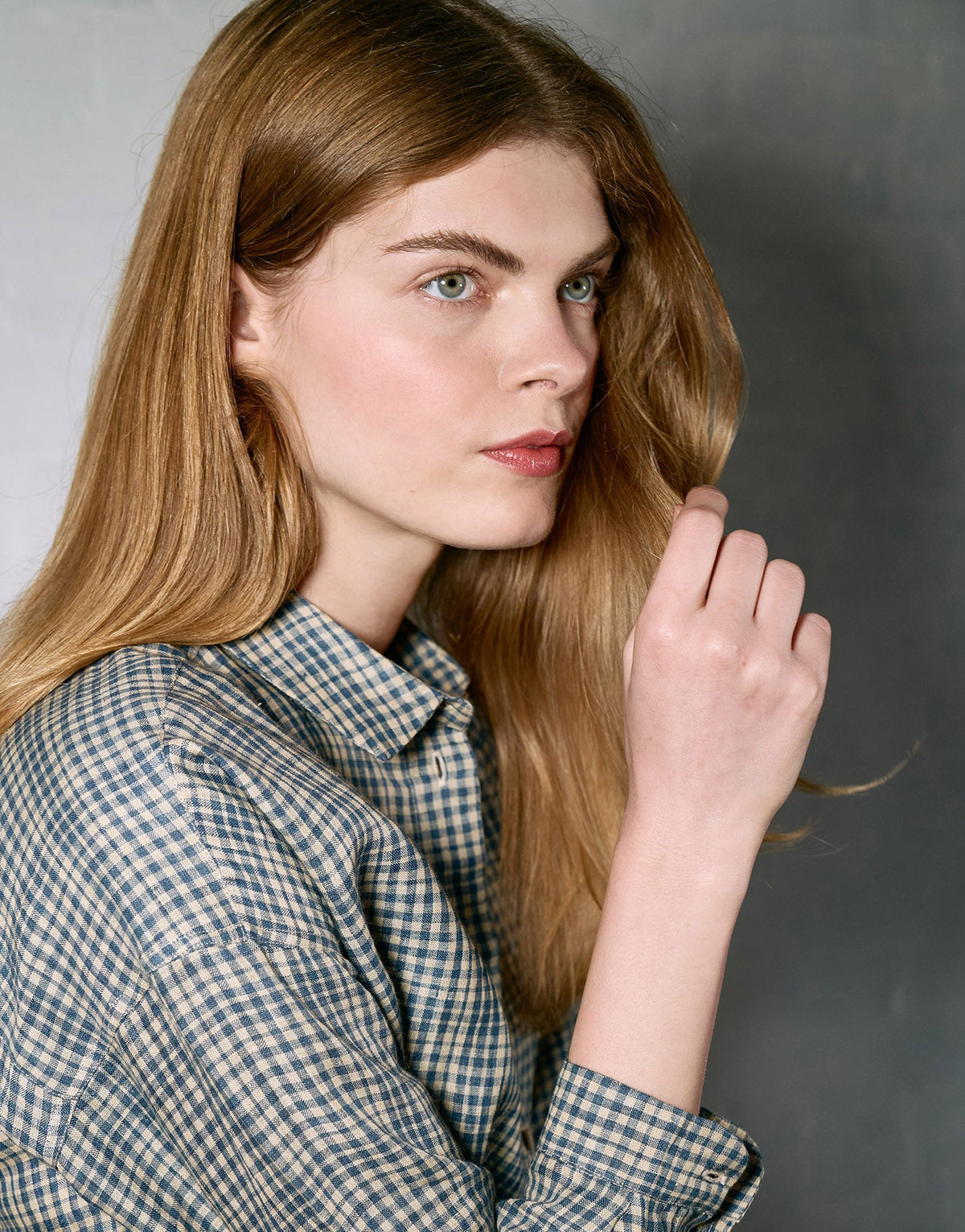 agnes shirt | coastal blue check