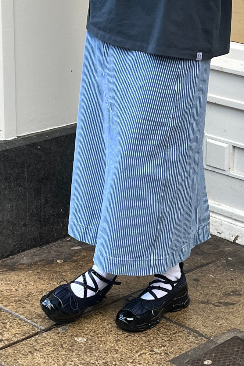 エムズグレイシー Denim x Stripe Skirt | vsla.in