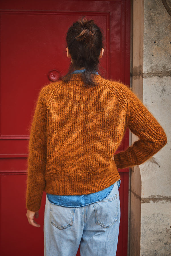 AGNES Sweater - 100% Cruelty Free Merino   Mohair Wool in amber Spanish Merino Wool sweater - L'Envers