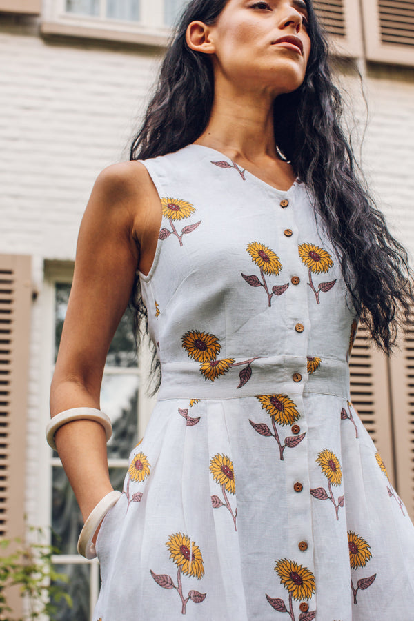 Sunflower Handblock Dress