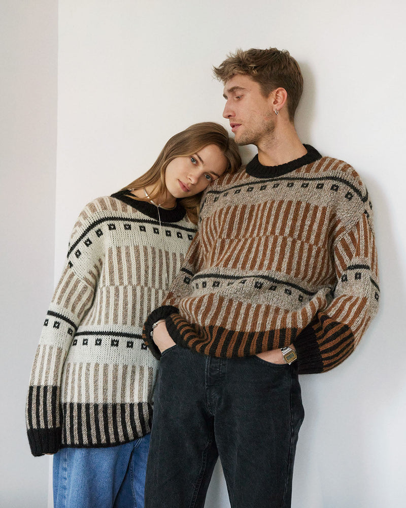 Ethno: Brown Alpaca Wool Sweater