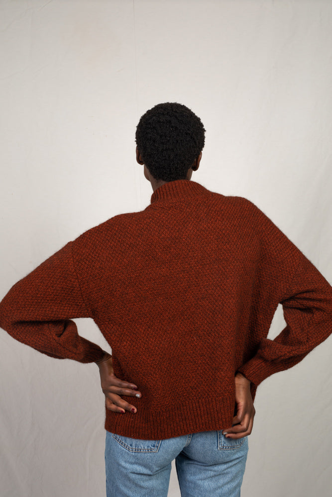 GEORGE Super Soft Red Wool Cardigan - 100% Natural Wool - L'Envers