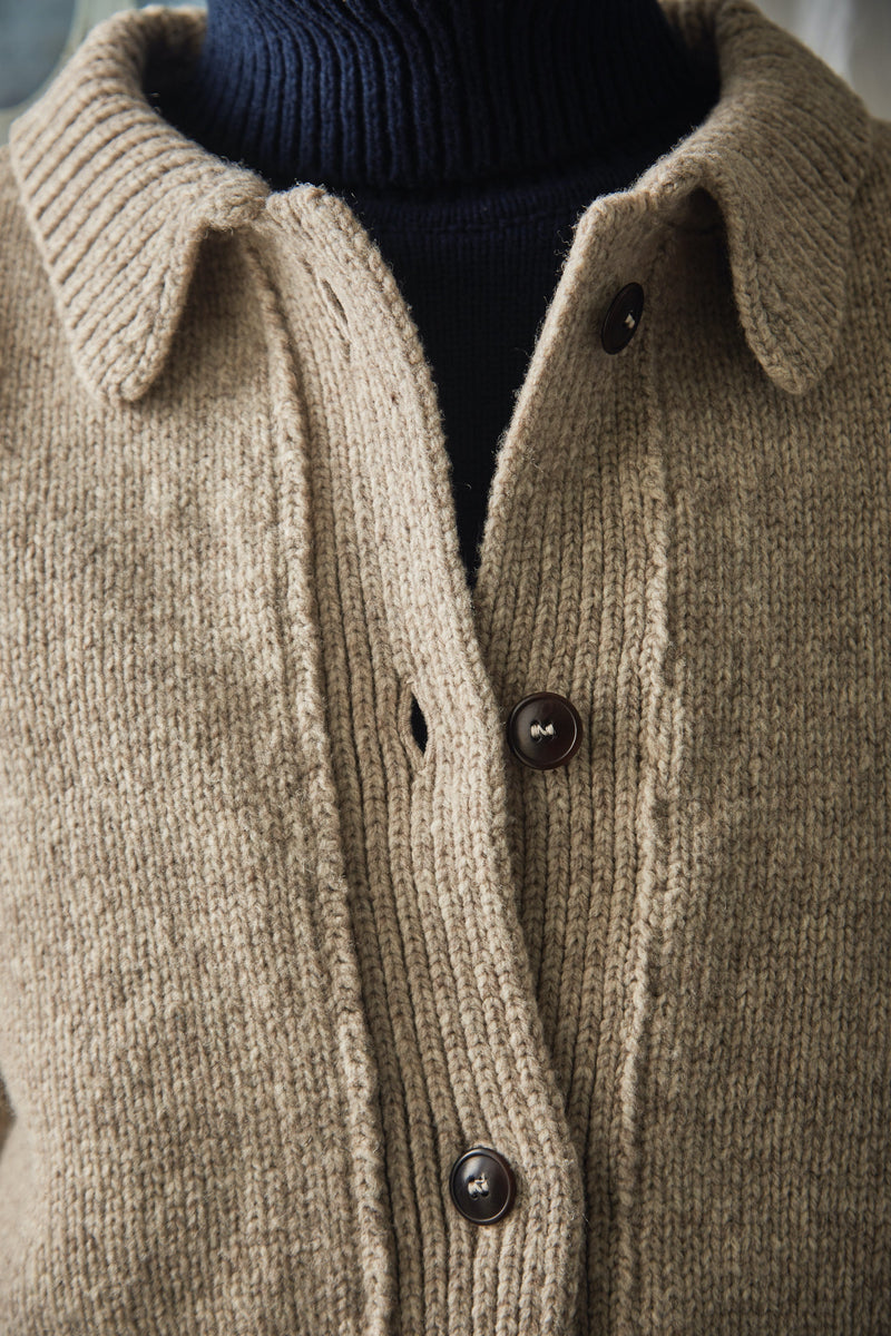 CALAMITY Wool Jacket - 100% Cruelty Free Merino Wool in beige - Spanish Merino Wool jacket - L'Envers