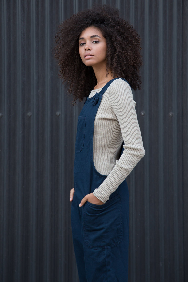 ORGANIC DUNGAREES - Relaxed Fit - Navy