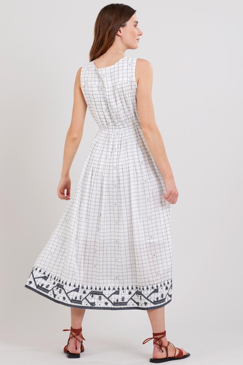Abi White BCI Cotton Sleeveless Dress