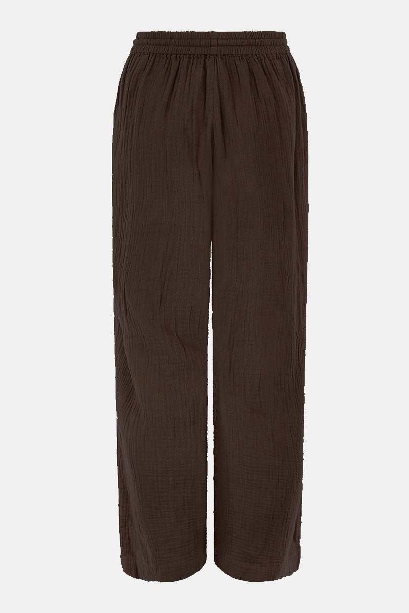Back of Amanda Chocolate Cotton Trouser by East.co.uk