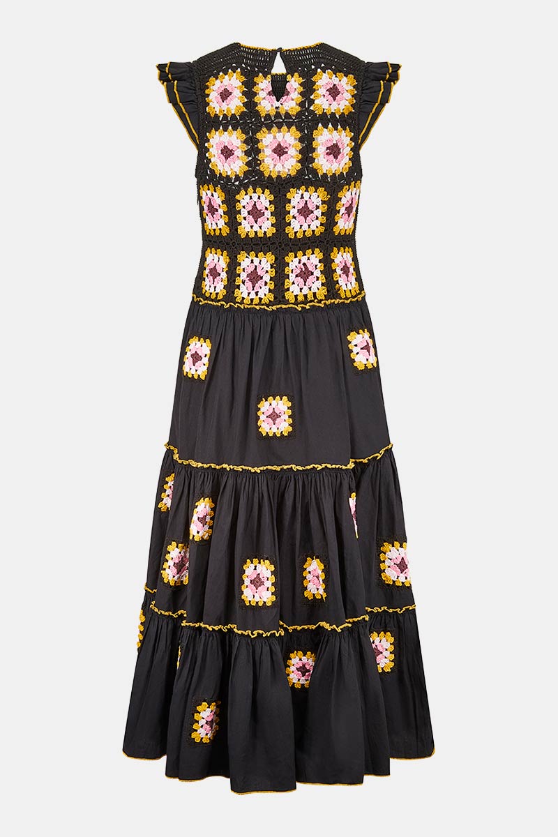 Billie Crochet Black Cotton Dress
