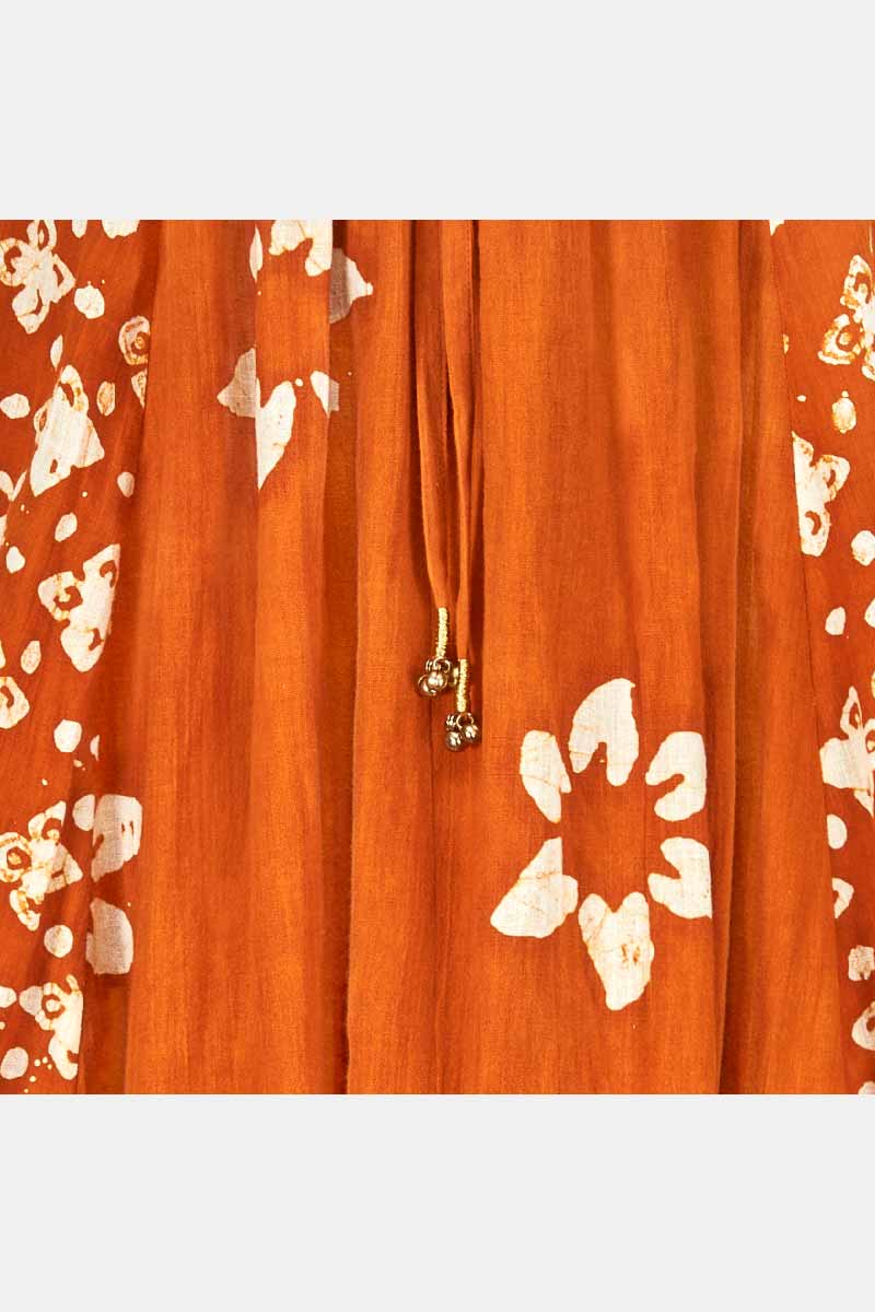 Brielle Batik Rust Organic Cotton Skirt