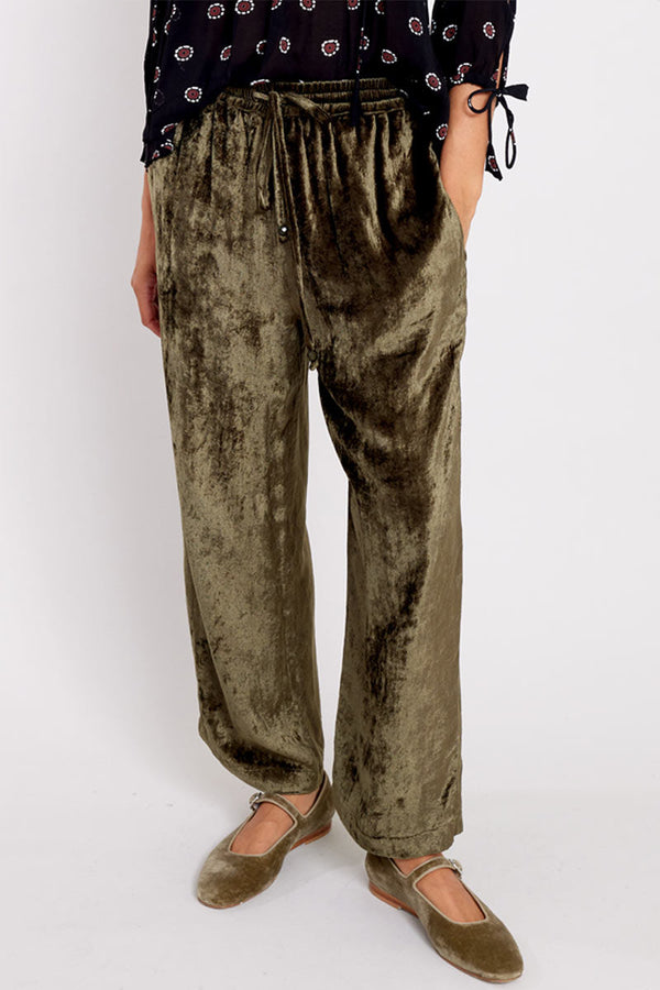 Eloise Olive Velvet Trouser