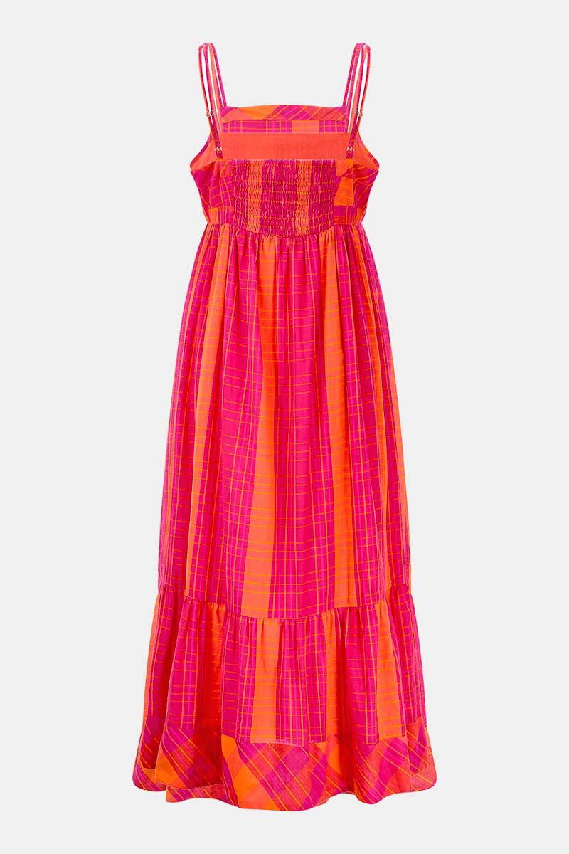 Fuchsia Handloom Cotton Sleeveless Dress