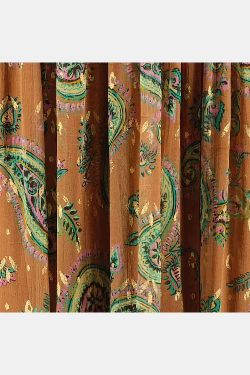 Heidi Chestnut Georgette Foil Skirt