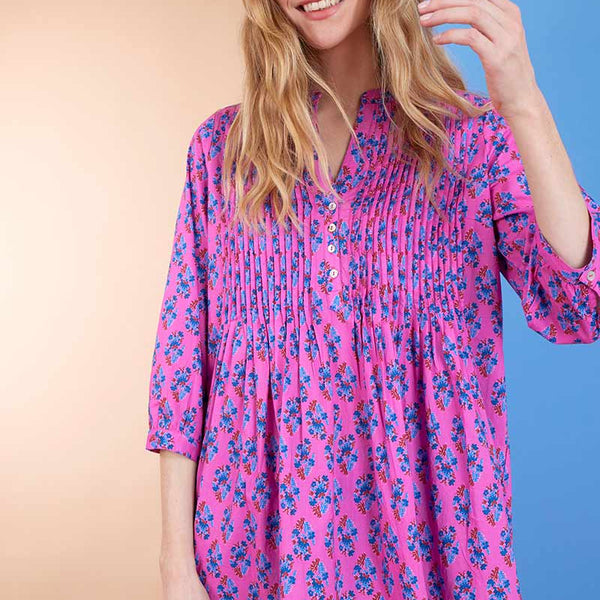 Sasha Magenta BCI Cotton Pintuck Blouse – Gather&See