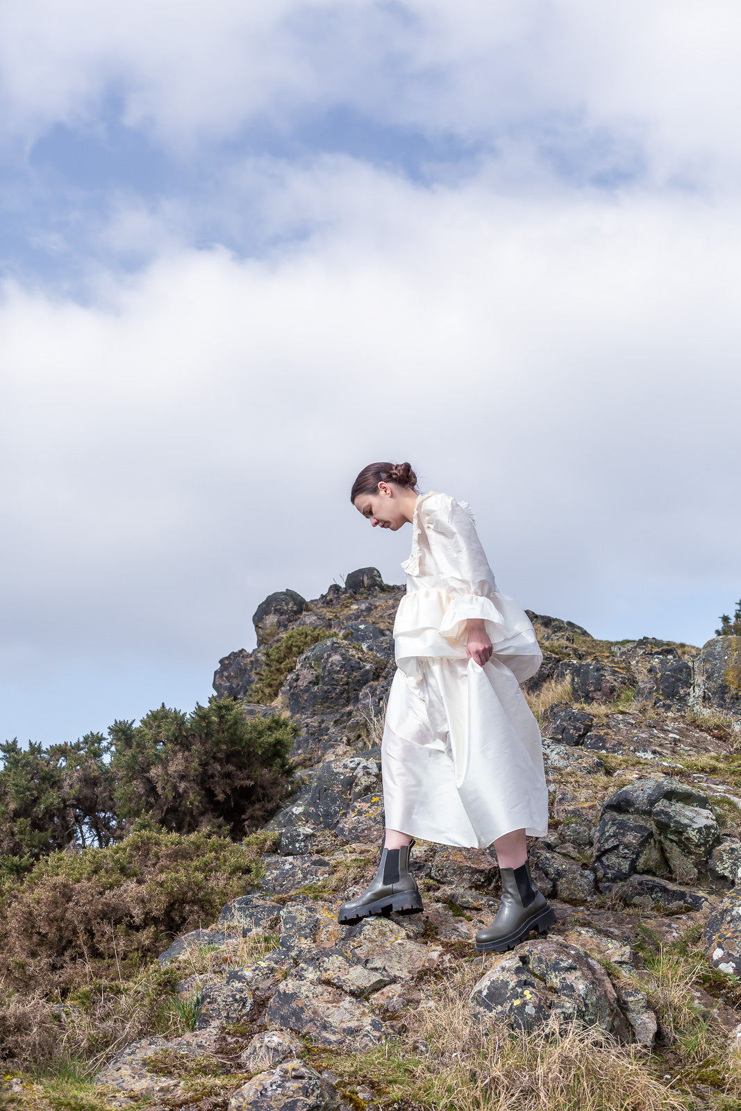 white top with collar